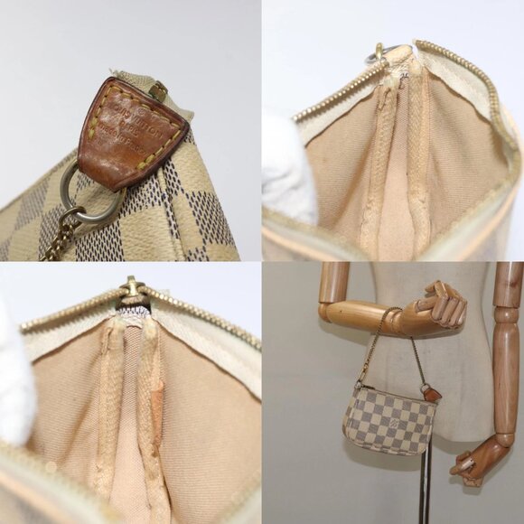 LOUIS VUITTON Damier Azur Mini Pochette Accessoires Pouch N63005 Auth BD1591 - Picture 13 of 14
